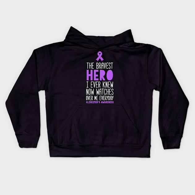 The Bravest Hero Alzheimer'S Awareness Kids Hoodie by tanambos